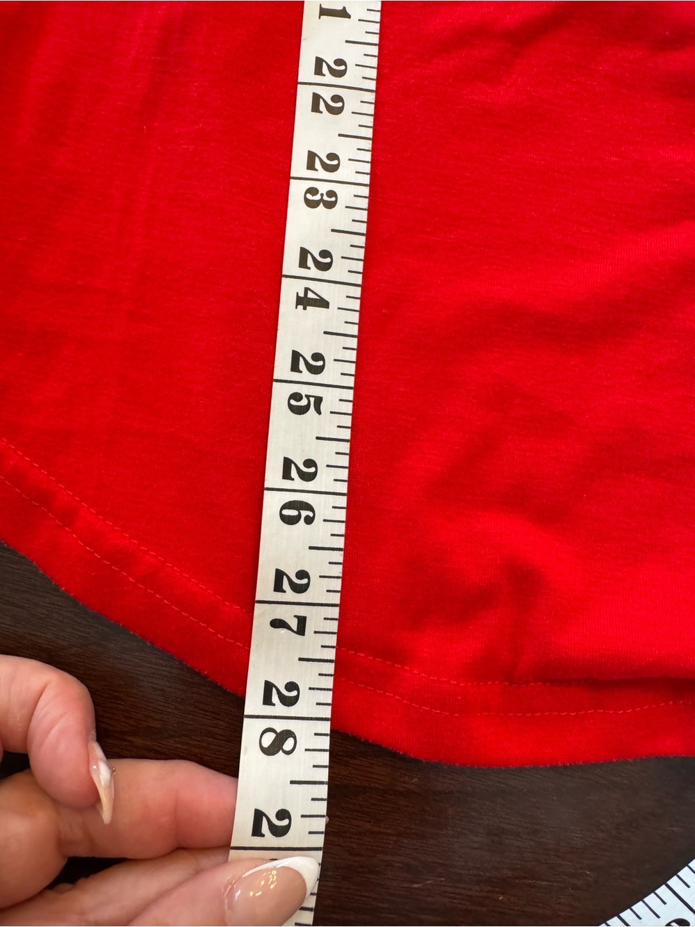 Everyday V-Neck Long Sleeve Tee in Red - Picture 5 of 6